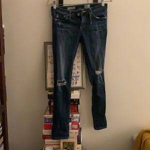 AG Distressed Skinny Jeans